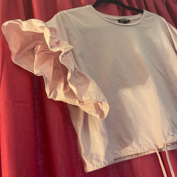 Express Pink Crop Top, Size Large - Picture 3 of 4